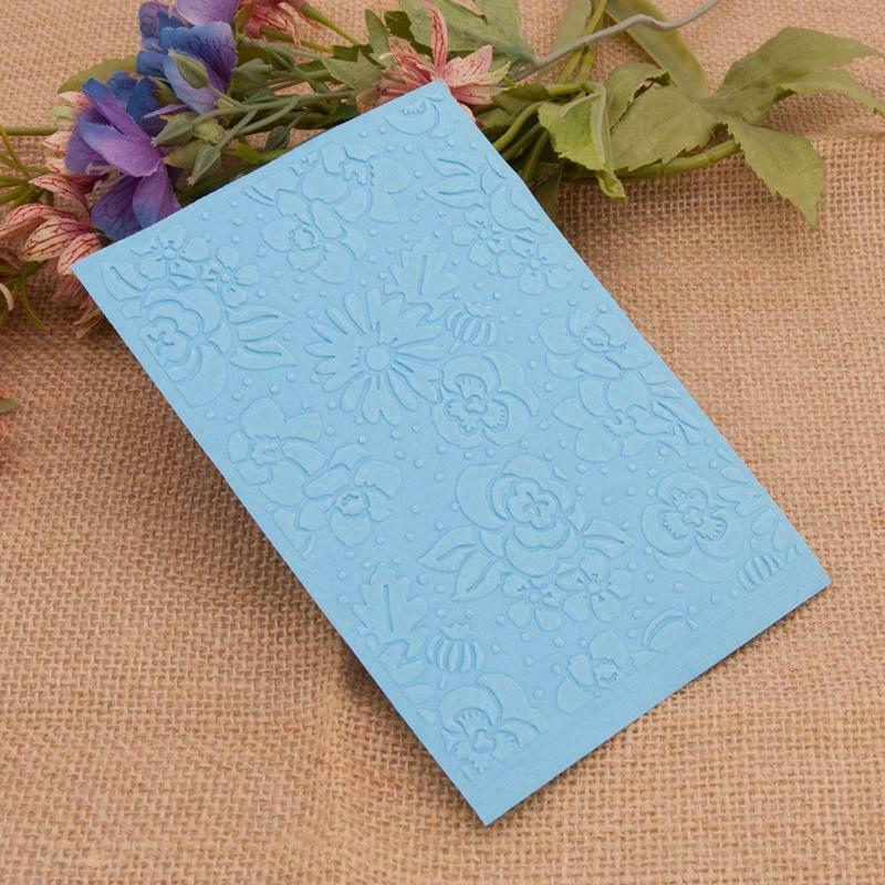 Plastic Embossing Folder DIY Embossed Crafts Making Flower Pattern Background