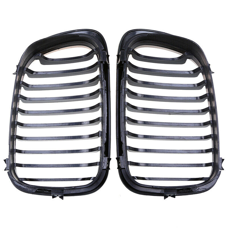 Matte Black Style Front Kidney Grille Grills Dual Slat For 1998-02 BMW E46 2Door