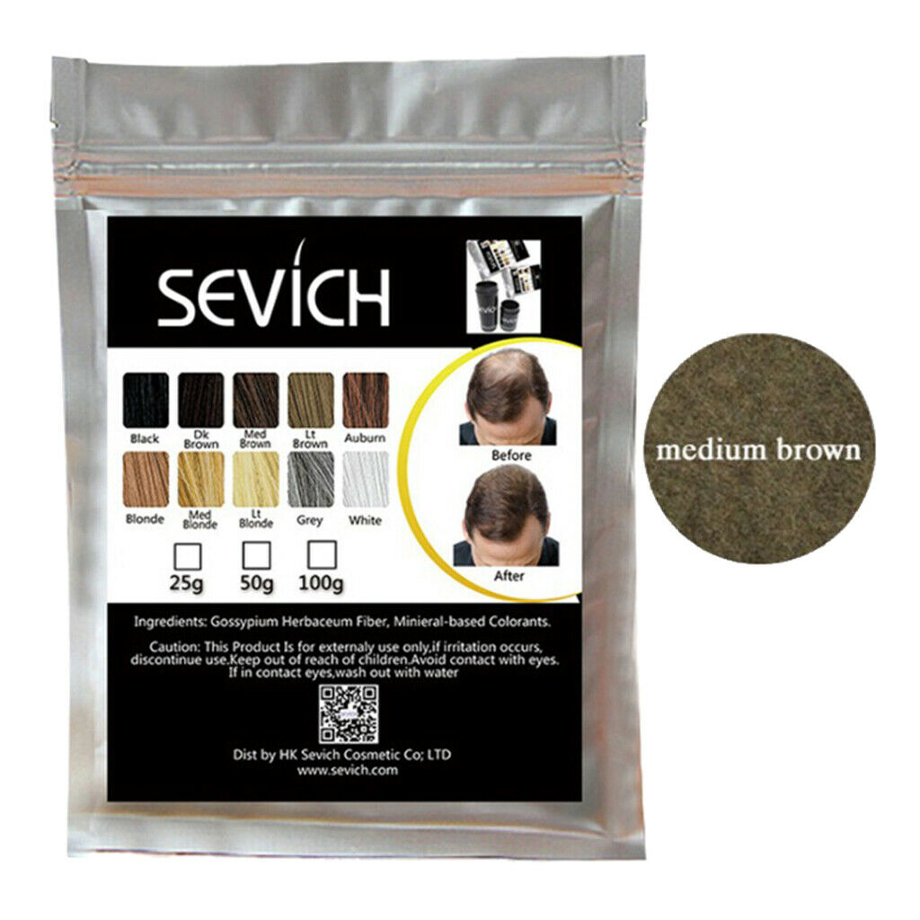 Instant Hair Building Thickening Fiber Powder for Hair Loss 100g Dark Wood