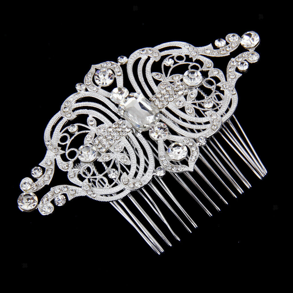 Copper Hair Comb Bridal Wedding Rhinestone Hair Accessories