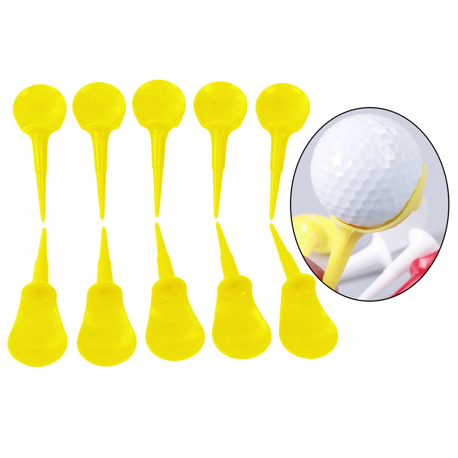 10/Set Golf Tees Driving Range Training Aids Equipment Beginners Yellow