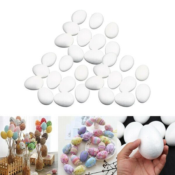 30Pcs Polystyrene Modelling Eggs High Density 80mm for Handmade Modellings
