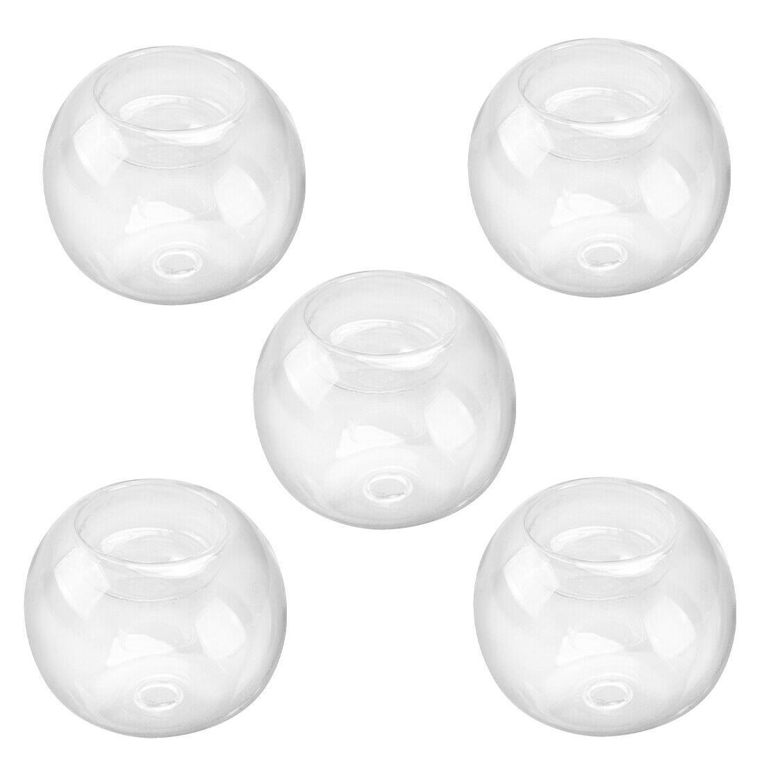 5pcs Glass Bauble Candle Holder Ball Shape Tea Light Candlestick Wedding Party