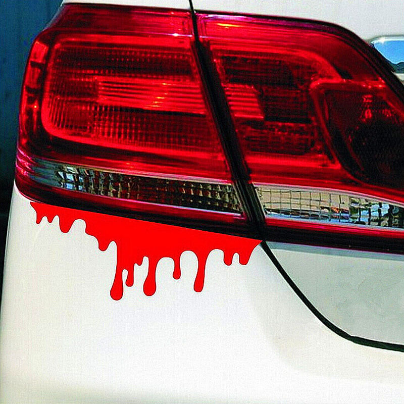 1 X Red Blood Car Stickers Reflective Car Decals Light Bumper Body Sticke.l8