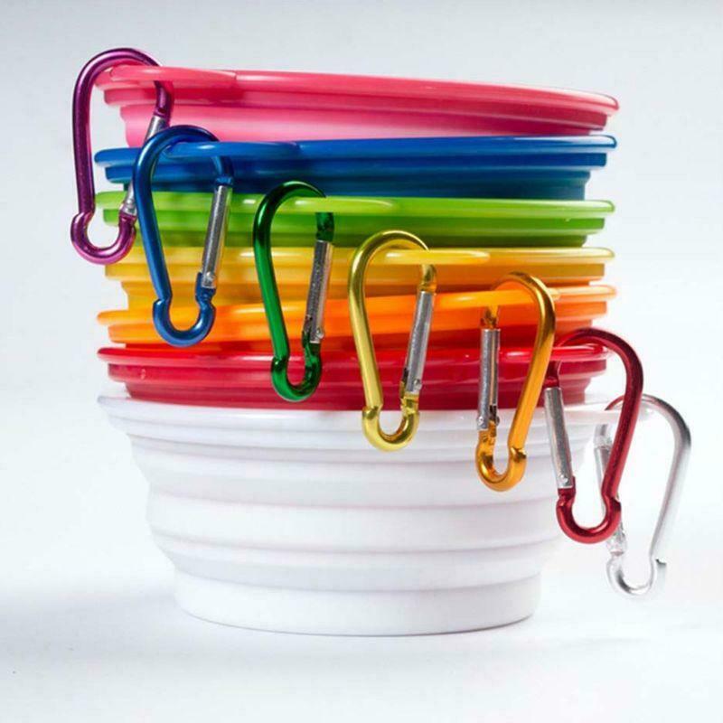2pcs Silicone Pet Collapsible Folding Bowl with Lid Portable Dog Cat Water Bowls