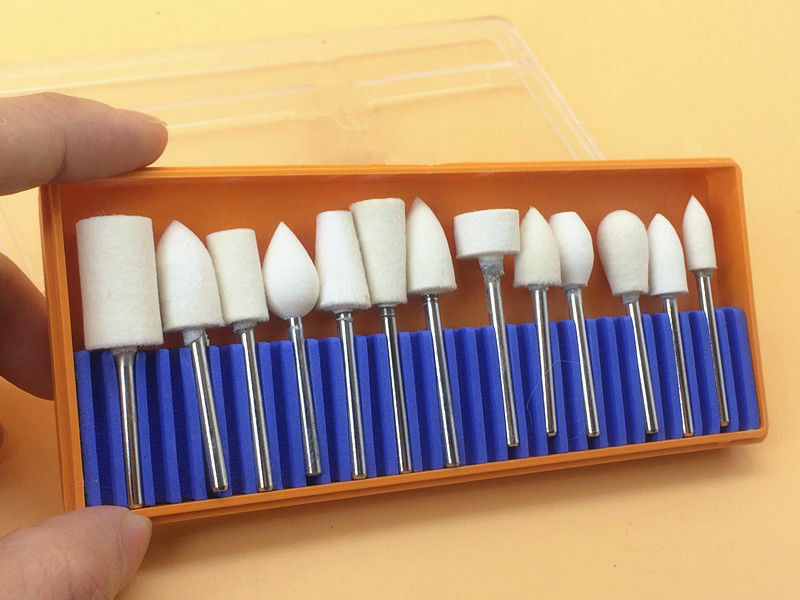 13PC Felt Buffing Wheels Watch Crystal Polishing Set 3mm Shank [M_M_S]