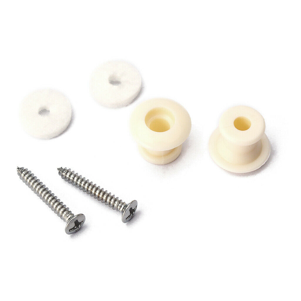 1 Set ABS Plastic Strap Lock Button with Screws Gasket for Guitar Bass Parts