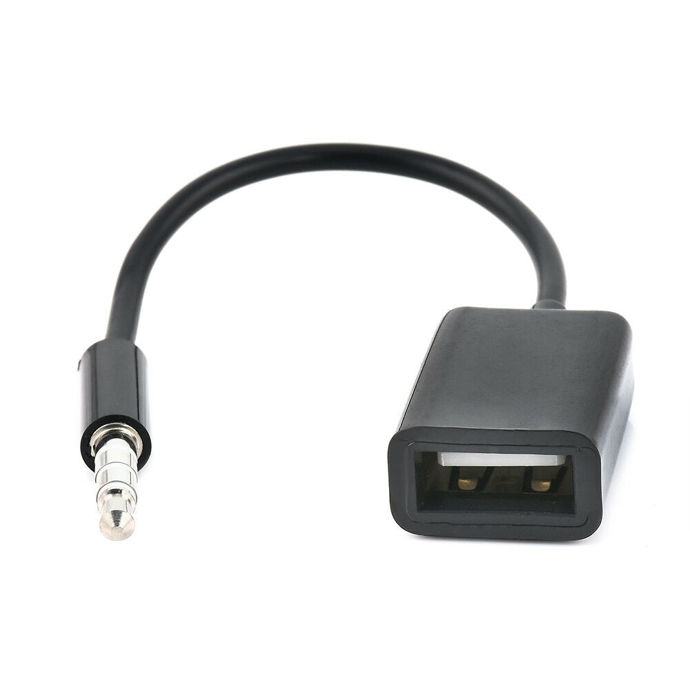3.5mm Male AUX Audio Plug Jack To USB Female Converter Car Adapter Cable mp3 NEW