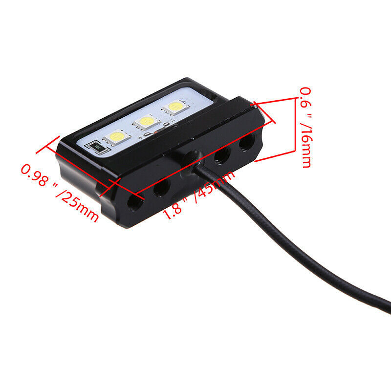 1PCS Motorcycle Bikes Modified CNC Aluminum Alloy Mini LED License Plate Light