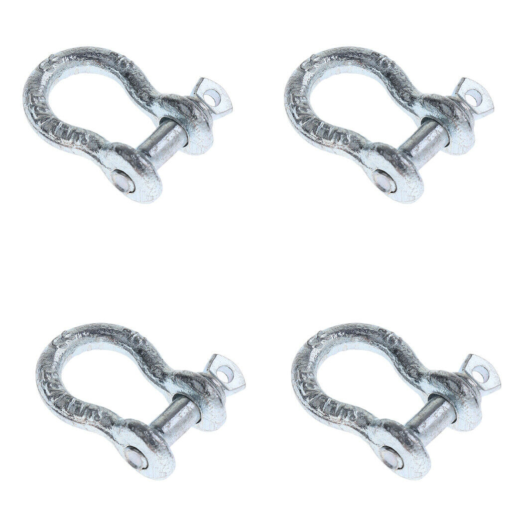 4 Pieces Marine Boat Chain Rigging Bow Shackle Captive Pin 6mm for 0.5ton