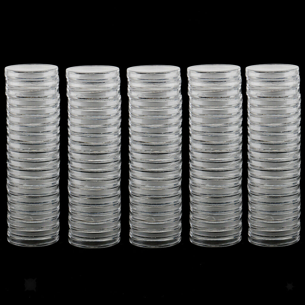 100x Transparent Memorial Coin Display Capsules Protector Collectible 30mm