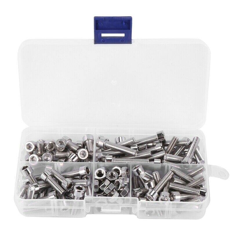 1X(120Pcs M5 Stainless Steel Metric Hex Socket Head Cap Screws Nuts Assortme9R3)