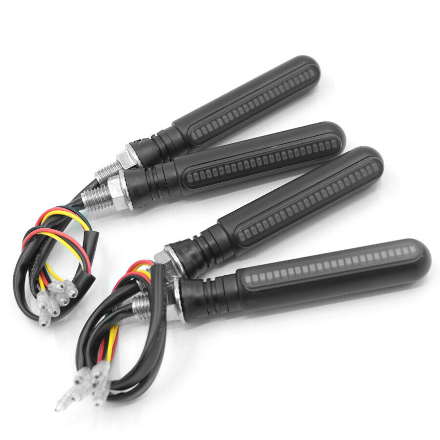 2Pcs Motorcycle LED Red Strobe Brake Tail Light Yellow Flowing Turn Signal Light
