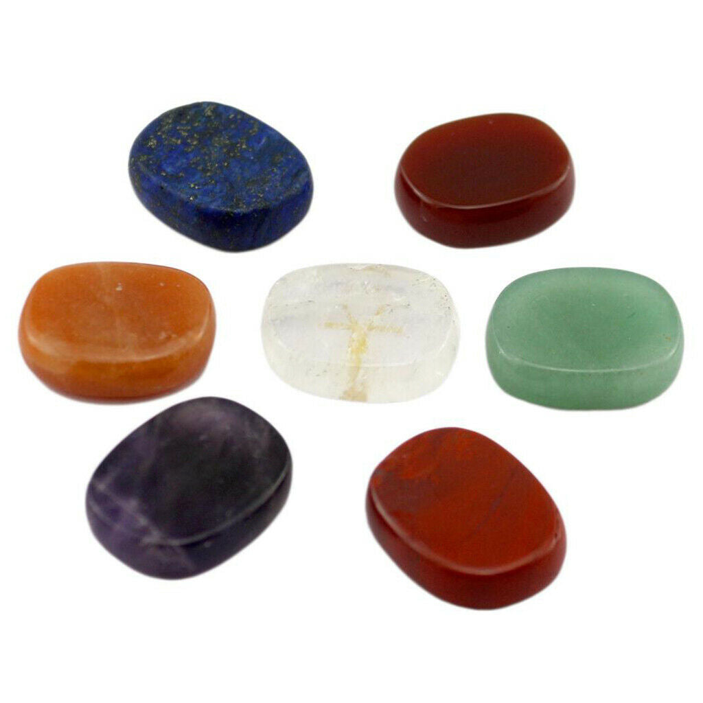 7x Pocket Stones Engraved Egyptian Ankh Cross Palm Crystals For Family Gift