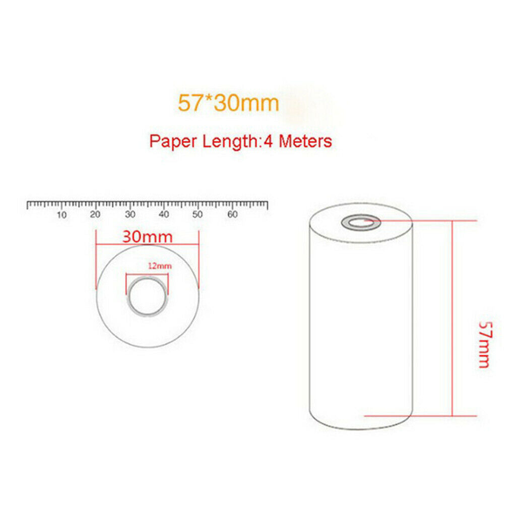 Pocket Thermal Printer Mini Photo Printer W/ 11 Rolls Paper 57*30mm