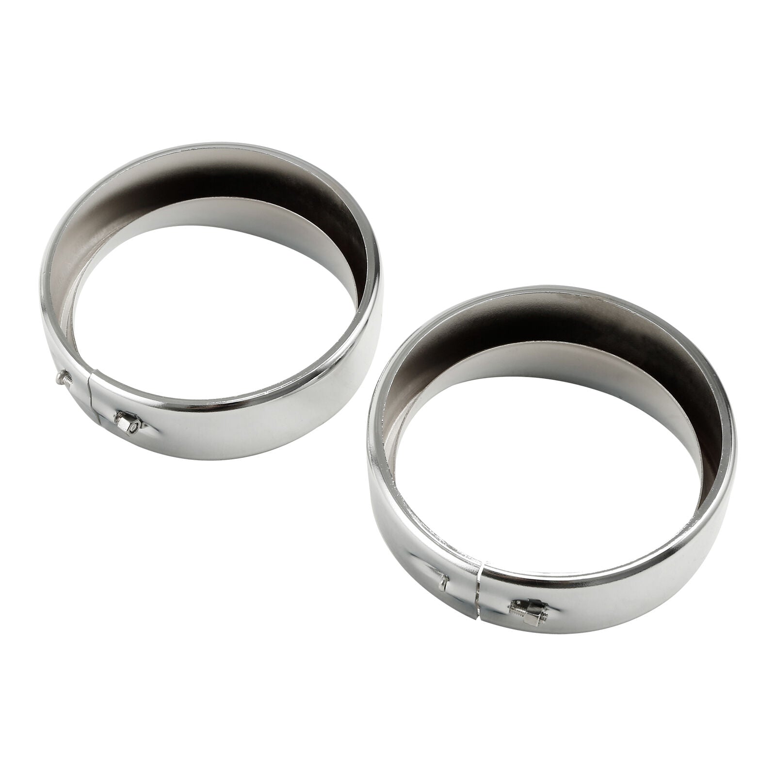 Motorcycle Chrome Headlight Lamp Trim Ring Fit For 4.5" Sealed Beam Headlight