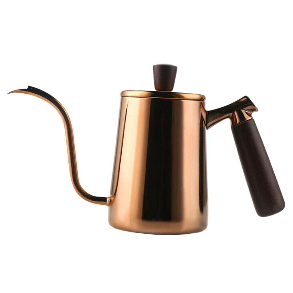 Narrow Long Gooseneck Coffee Kettle Teapot 304 stainless steel Golden