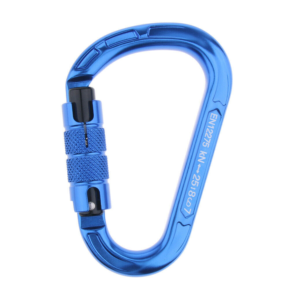 22KN Screw Gate Auto Locking Carabiner Quickdraw for Climbing Rappelling Auto