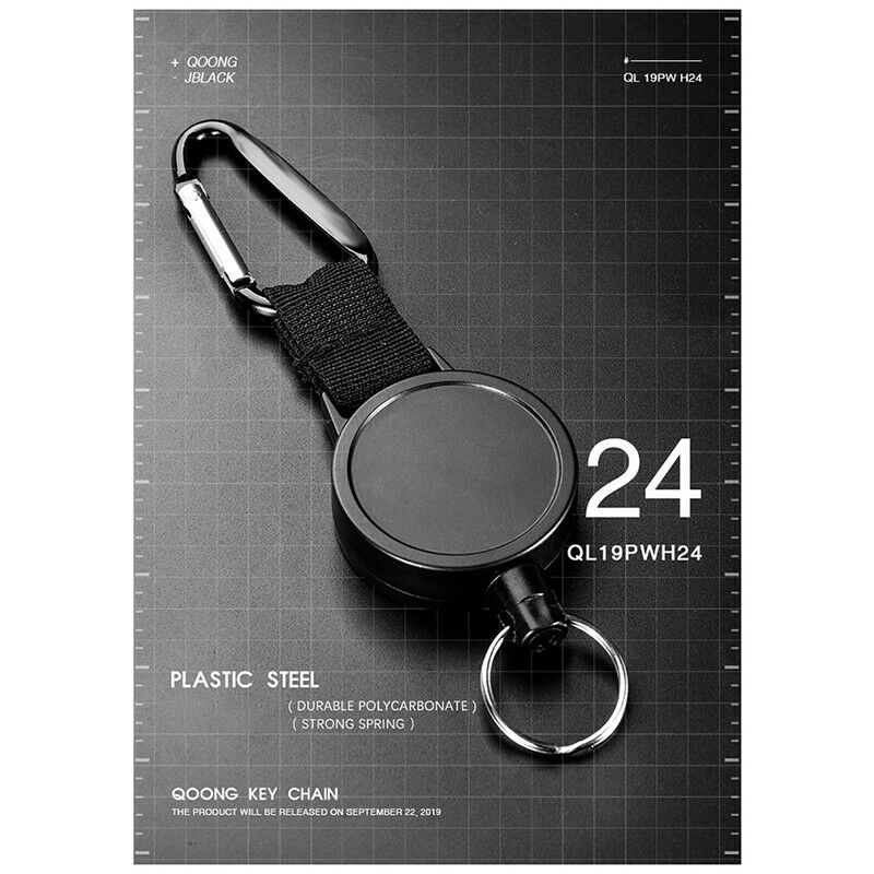 80CM Wire Rope Telescopic Burglar Chain Key Holder Return Retractable K.l8