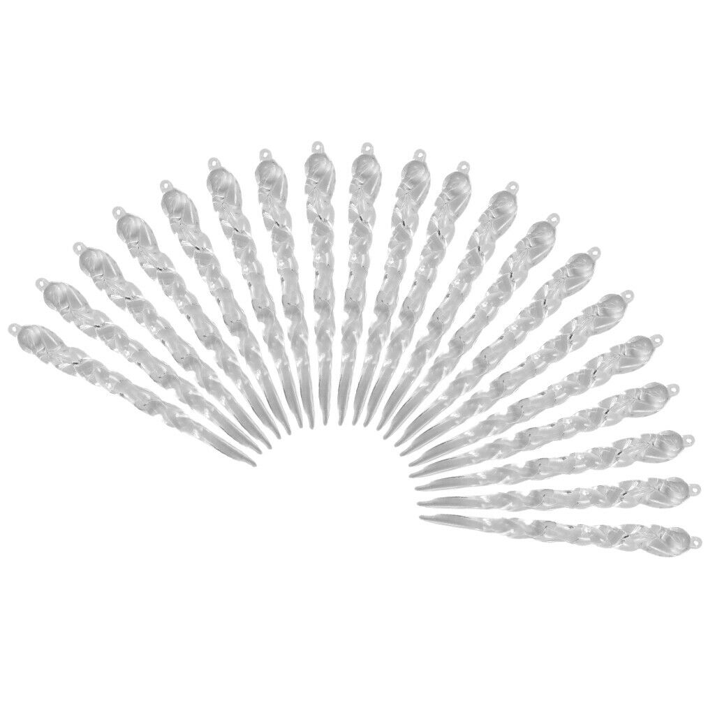 20Pieces Clear Acrylic Icicle Pendants Christmas Ornaments Icicle Decorations