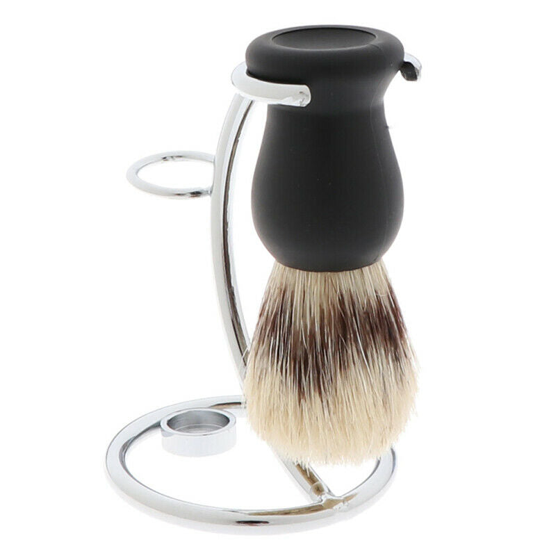Salon Men Double Edge Safety Razor Set Mustache Beard Shaving Brush Stand HoDD