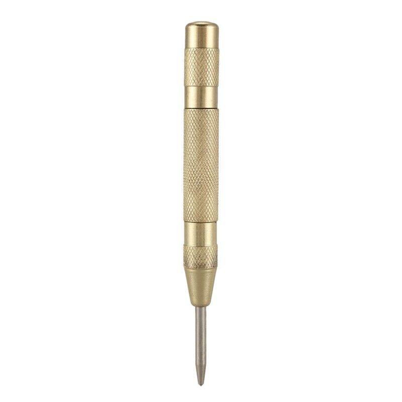 Brass Yellow Automatic Center Punch Sp Loaded Chrome Rivet Screw Auto Mark HolU4