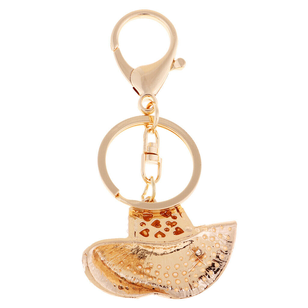 Crystal Keychain Hat Pendant Rhinestone Decorative Ornaments for Women Bags