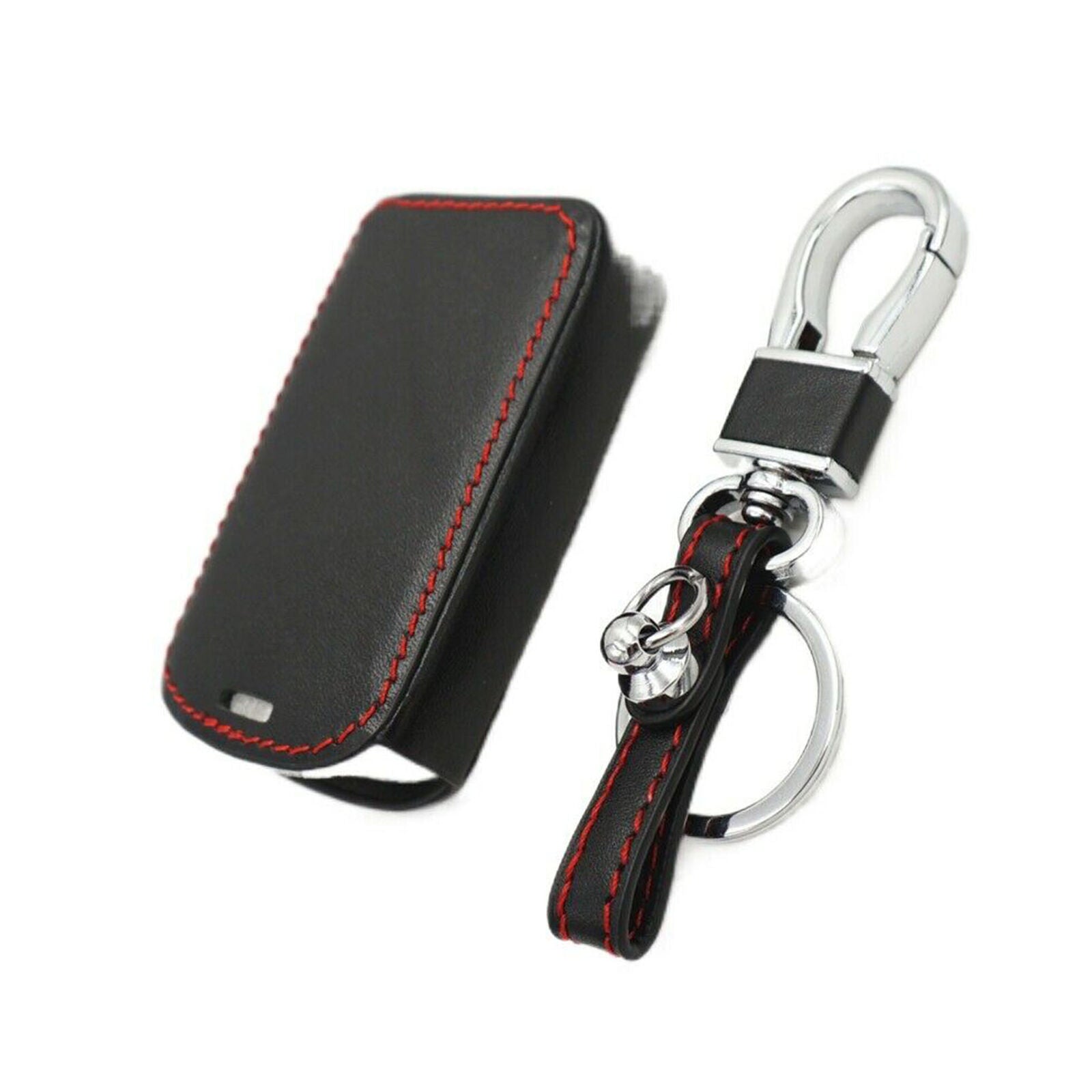 Black Leather 4 Buttons Key Cover Chain For Mazda 3 6 CX4 CX5 CX8 CX9 CX-30