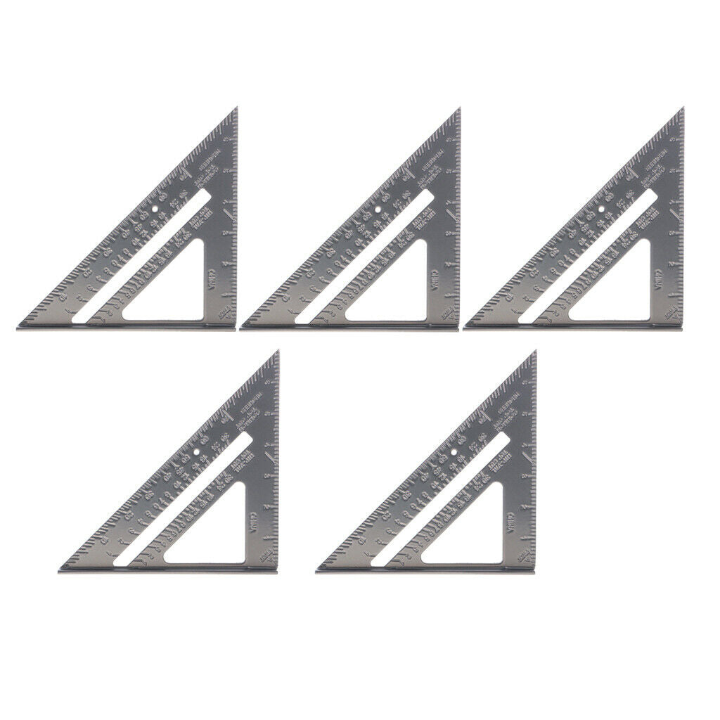 5x 7in Aluminum Alloy Triangle Ruler Carpenter Square Layout Measuring Tools