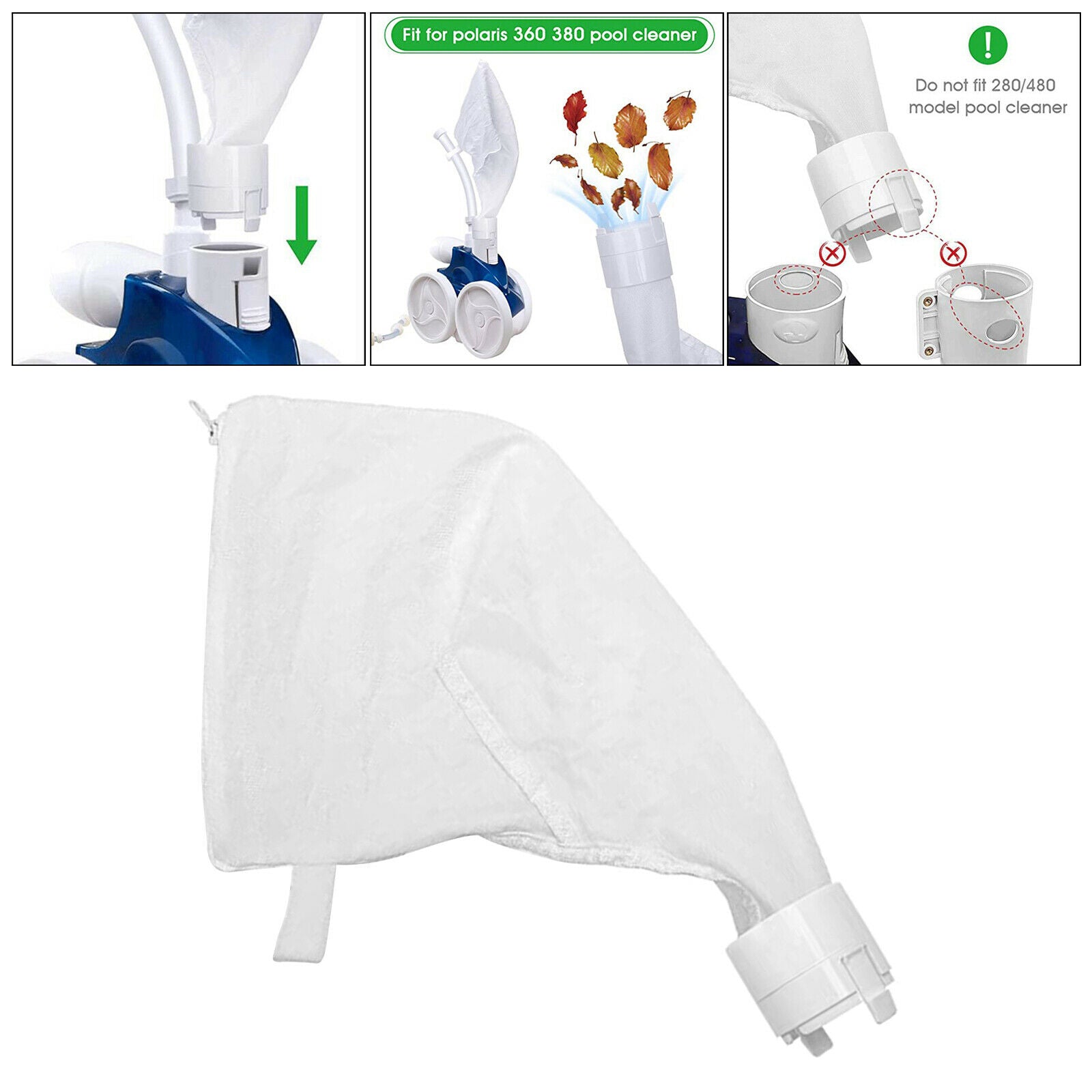 2 Piece Polyester Pool Cleaner Bag for Polaris Filter All Purpose Parts
