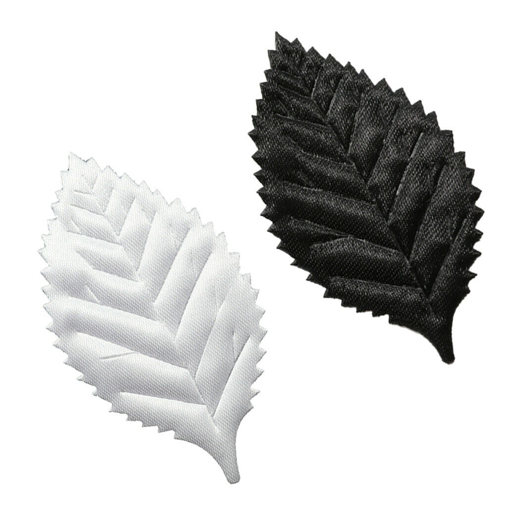 100 Piece Artificial Rose Leaves Applique Scrapbooking DIY Craft White