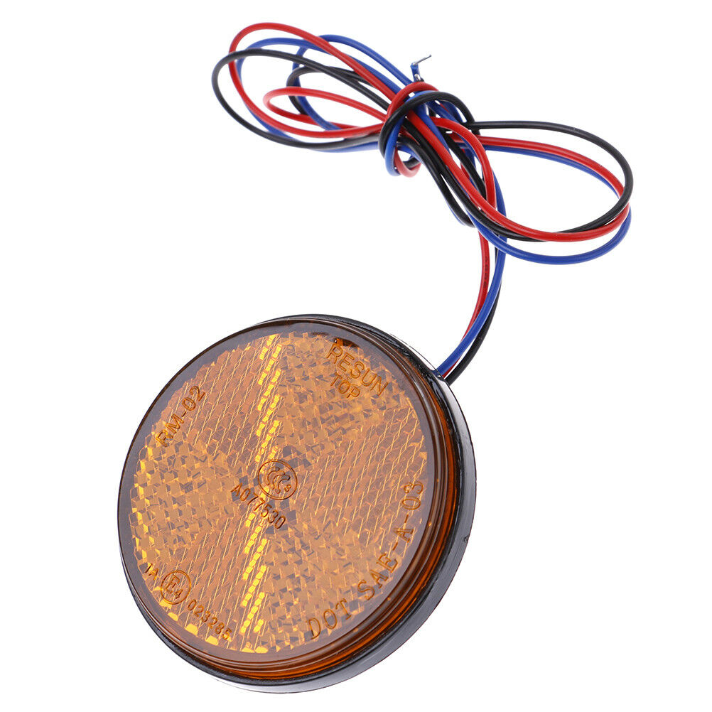 1Pc Motorcycle yellow round 24LED brake turn signal stop tail lights .l8