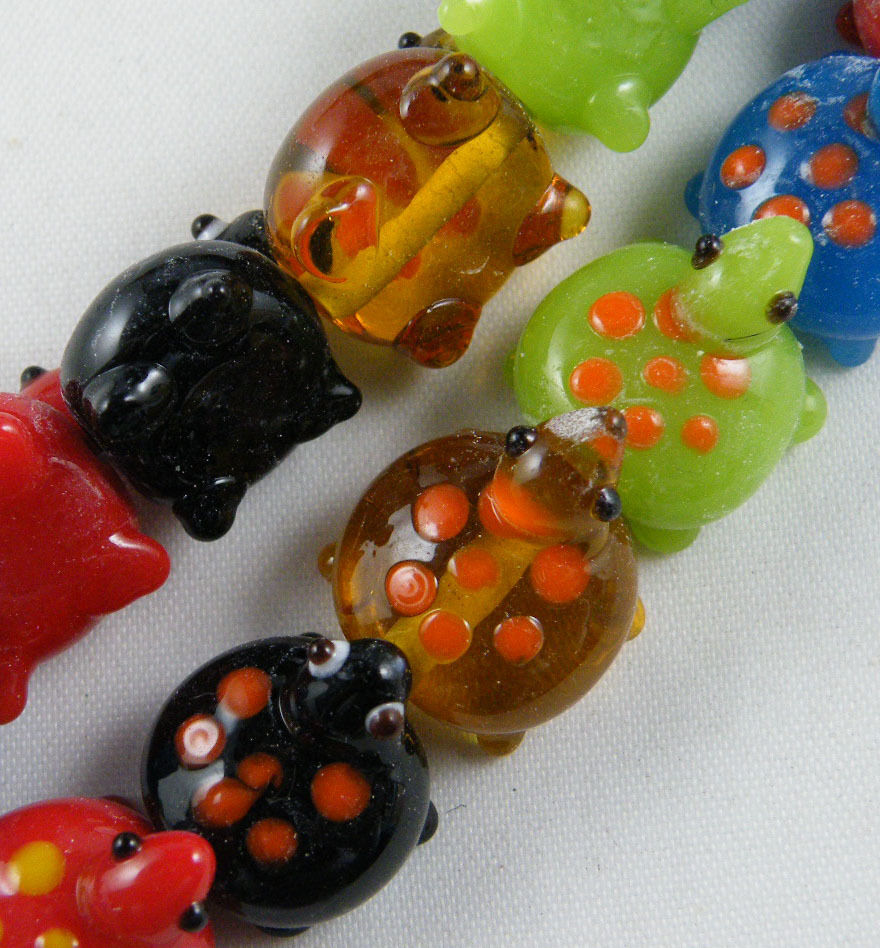 20pcs Handmade Glass Mixed Tortoise  Spacers 18x15x9mm P435