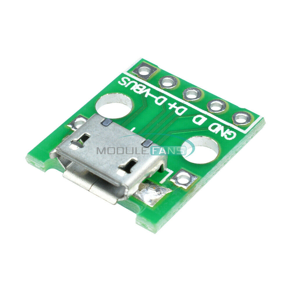5Pcs Female MICRO USB To DIP 5-Pin Pinboard 2.54mm Micro USB Type