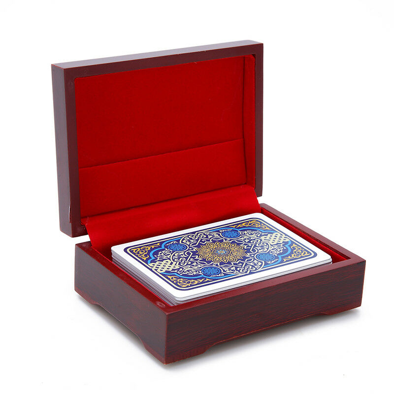 1pc Playing Card Holders Poker Wooden Box Commemorative Coins Box BDAUDD