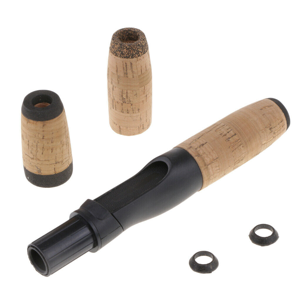 Fishing Tackle  Rod Building Split Grip Cork Handle Kit + Reel Seat