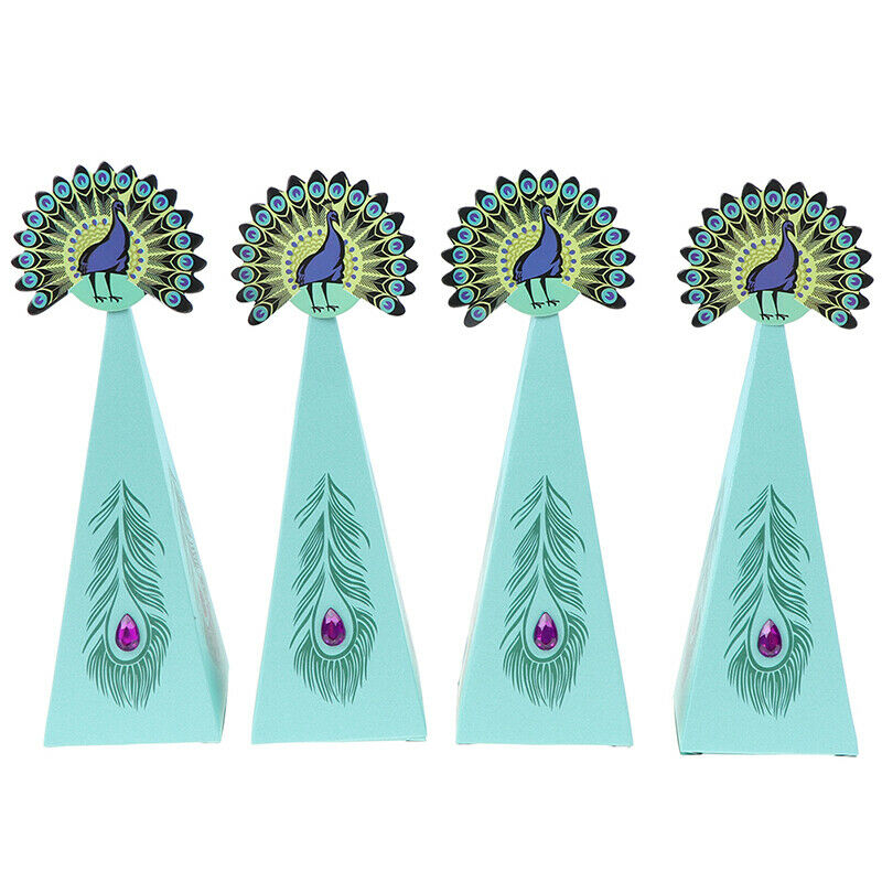 20pcs Peacock Party Candy Boxes Peacock Theme DIY Gift Box Kids Birthday ZTK Qx