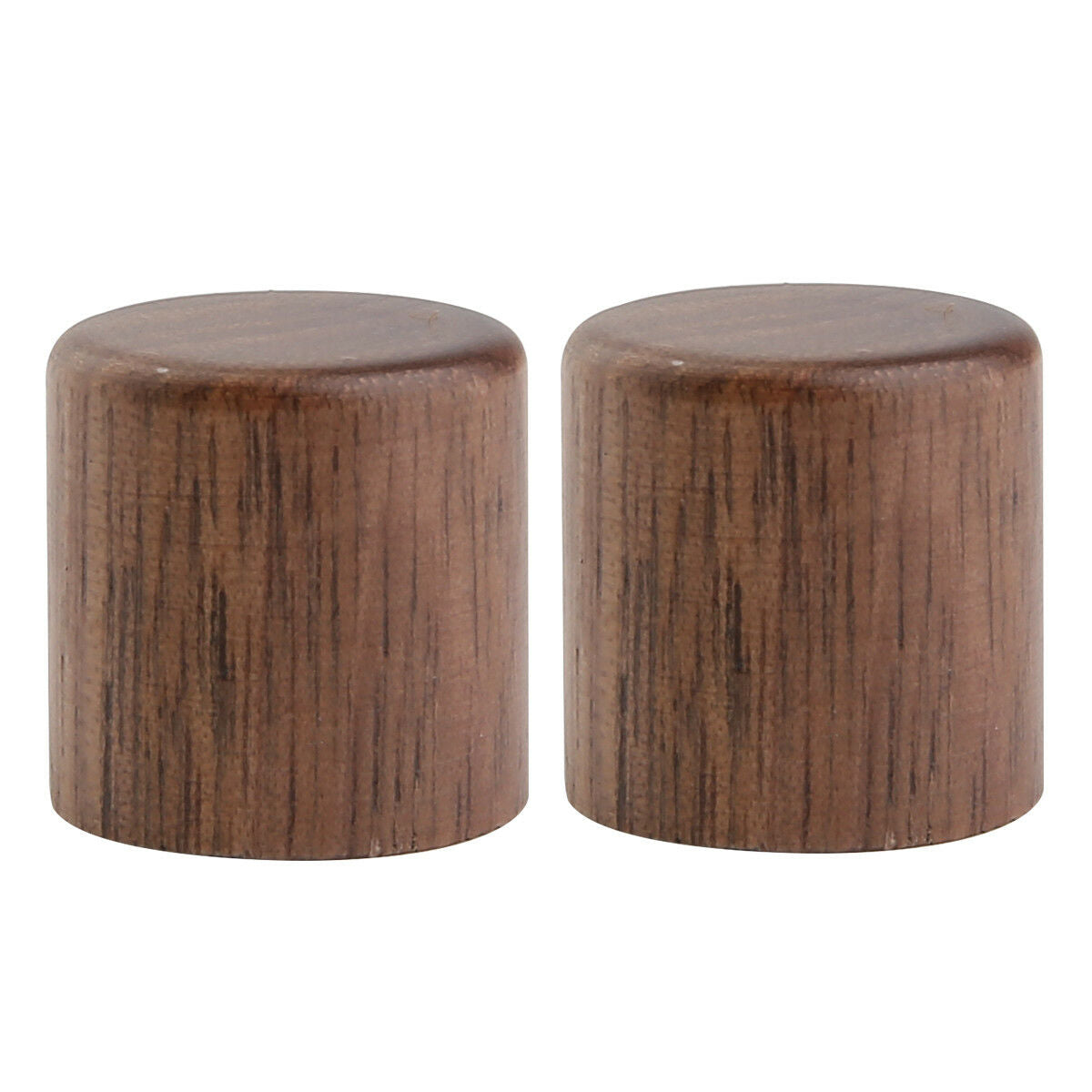 2x Walnut Wood Tele Style Flat Top Dome Knobs Guitar Bass Wood Barrel Knobs