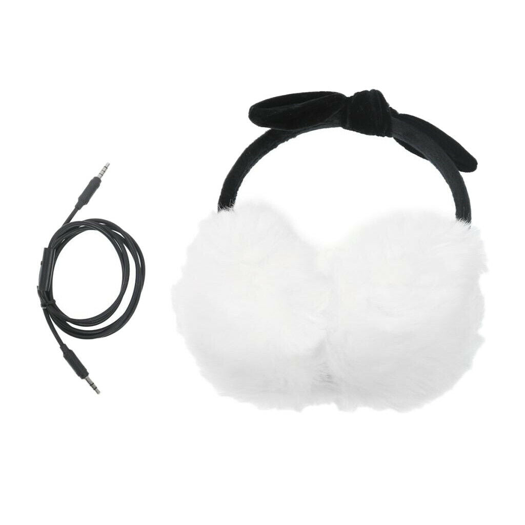 3.5mm Jack Over the Ear Headset Wired Headphone Earpiece Winter Earmuffs