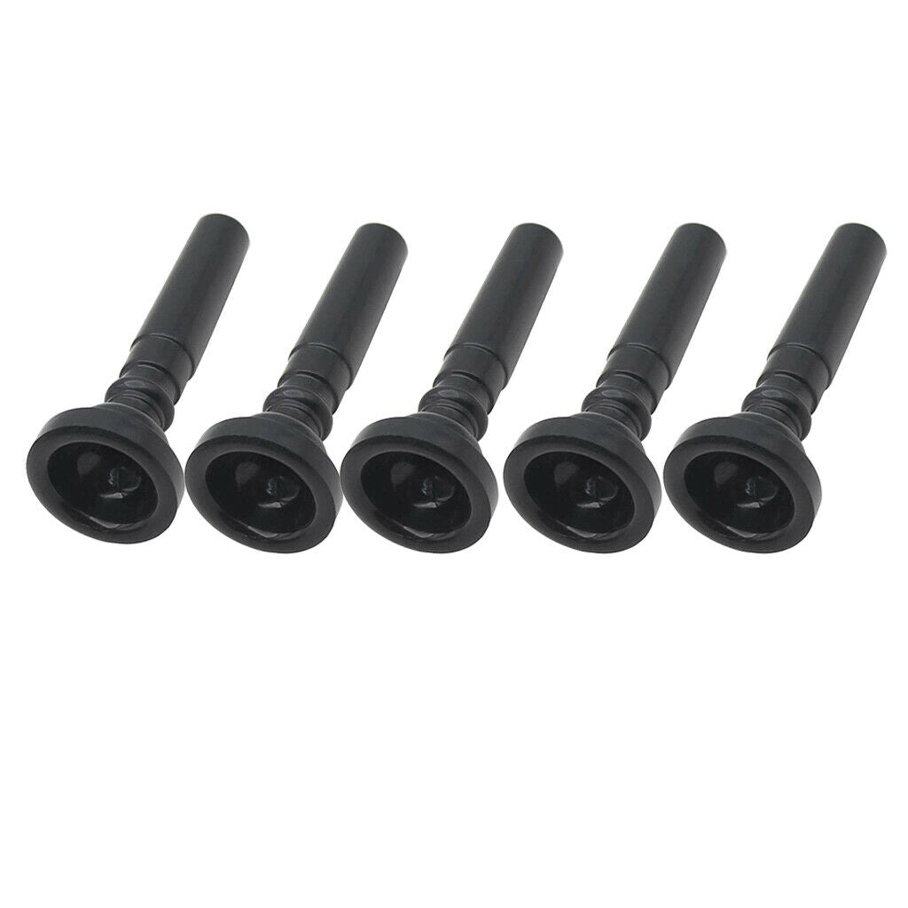 5 Pieces ABS Plastic Trumpet Mouthpiece for Trumpet Accessories Black