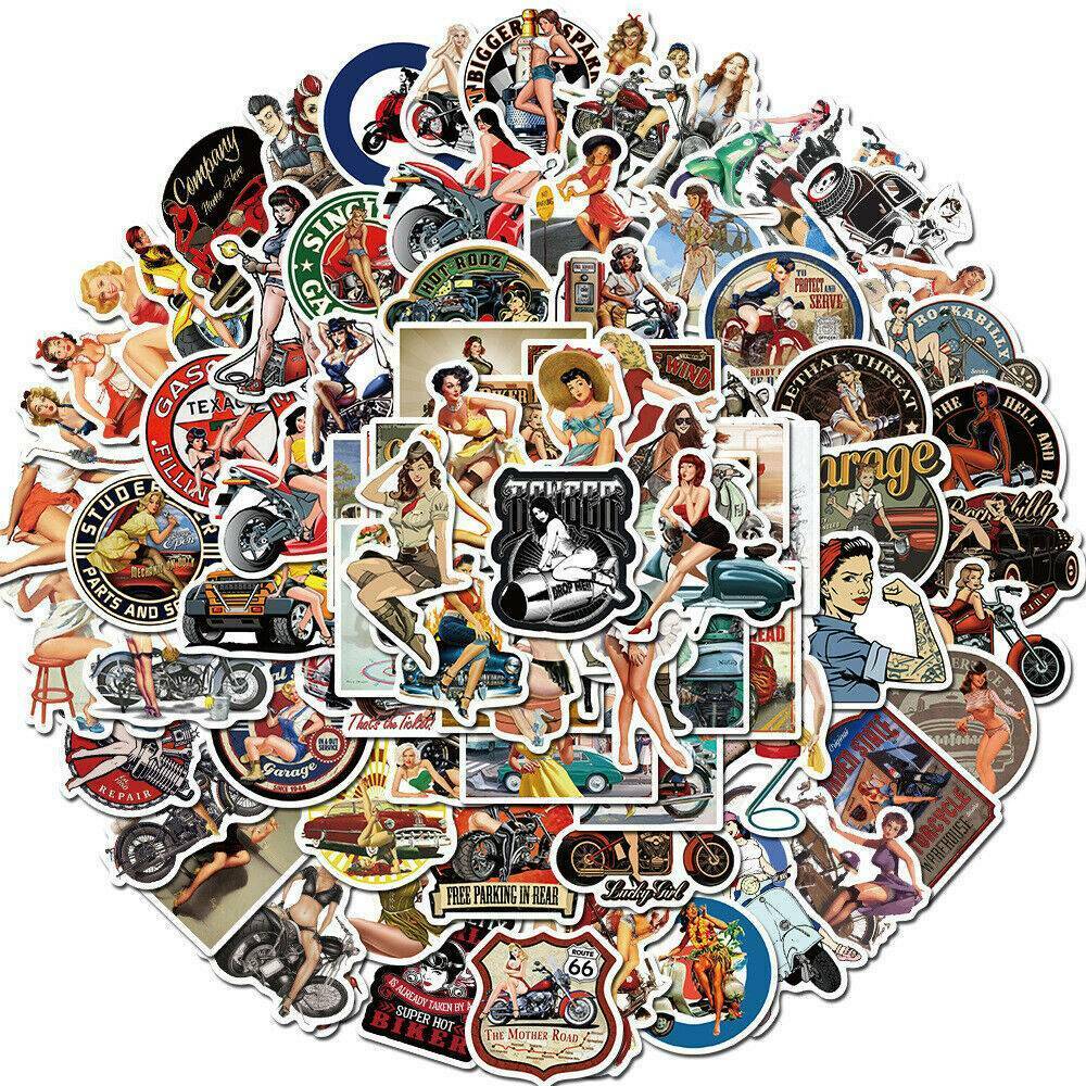 100Pcs Girls Stickers Decals for Motorcycle Luggage Laptop Wall Graffiti Set Lot