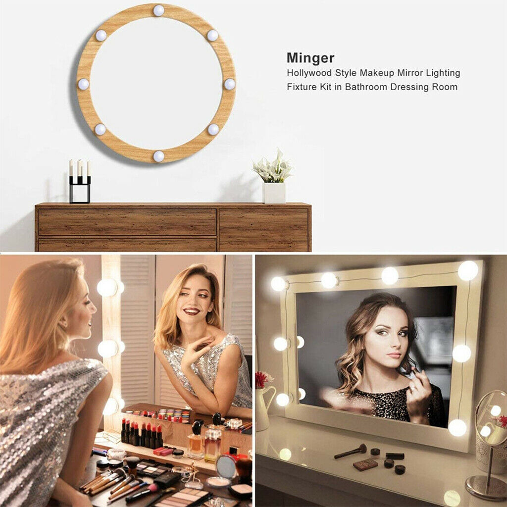 Vanity Lights Dimmable Dressing Mirror Lighting Bulbs Lamp USB Adapter White