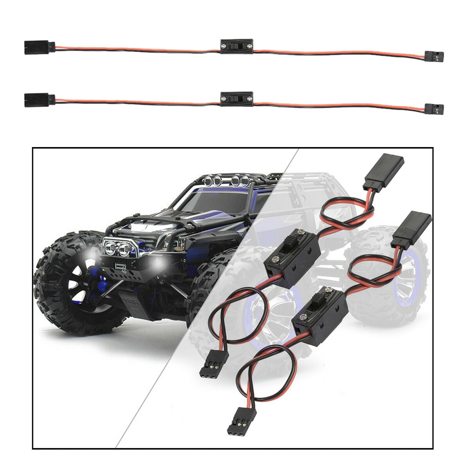 RC Receiver Extra Channel Extended Cable for 1/10 1/8 Tamiya Axial scx10