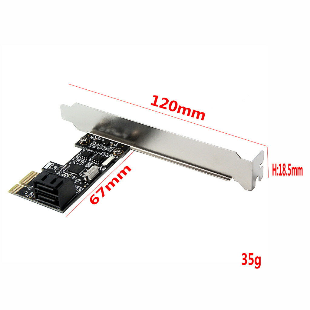 PCI Express PCIe to SATA3.0 2-Port SATA III Expansion Controller Adapter Card 6G