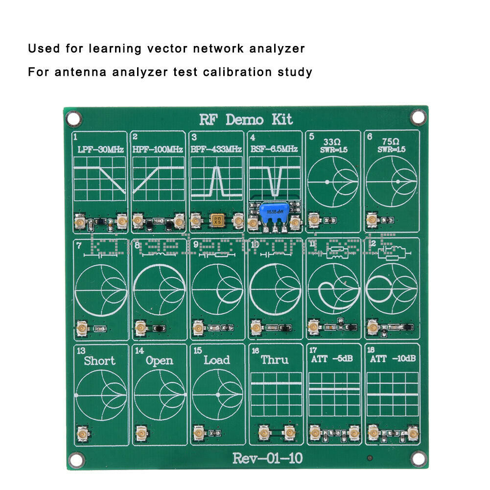 1X RF Demo Kit NanoVNA Radio Frequency Test PCB Board Filter Attenuator for VNA