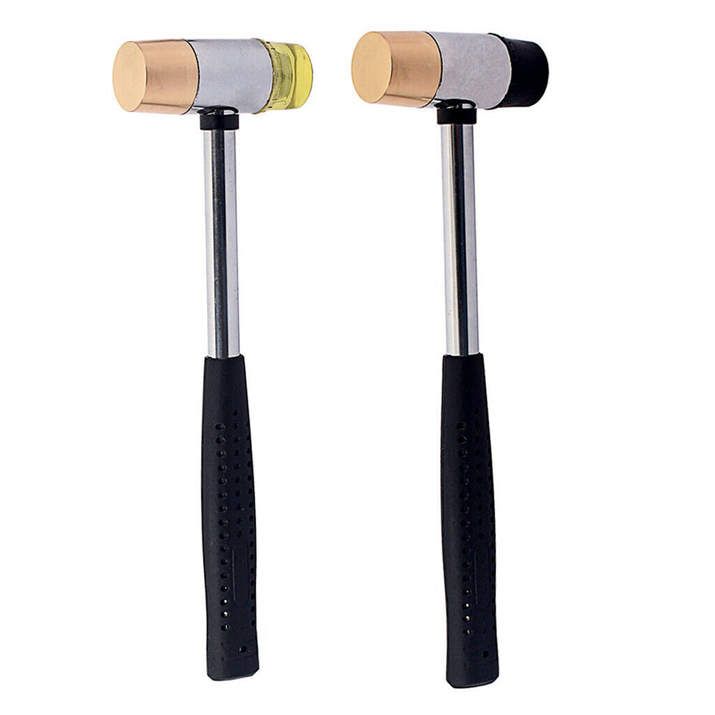 Fret Hammer 7/8" diameter head -UHMW&Brass head-Guitar luthier hammer Yellow