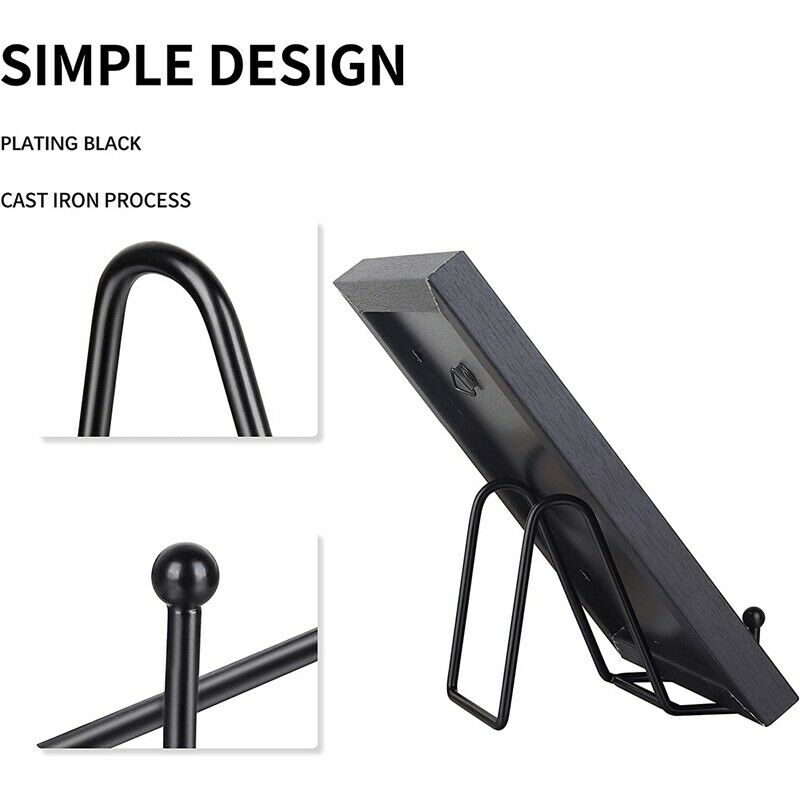 5 Pack Metal Display Stands Black Iron Easel for Plate Stand Plate Holder DiF1G5