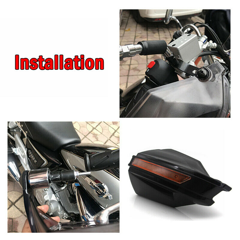 22mm Motorcycle Black Handlebar Windshield Anti-fall Protector Hand Guard Cover