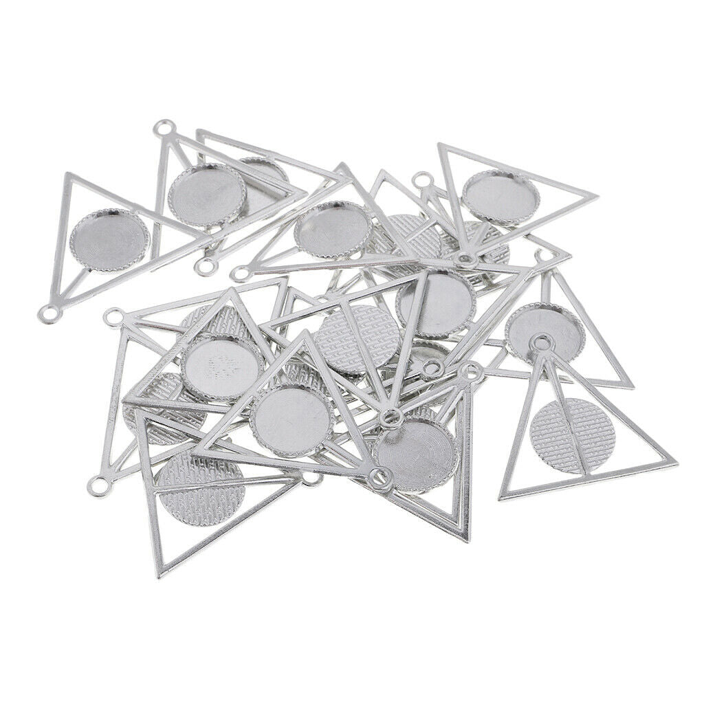 20Pc Blank Round Bezel Tray Base 16mm Cabochon Jewelry DIY Charms Pendants