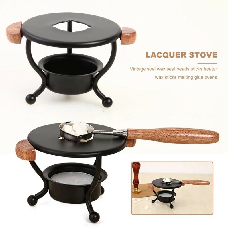 Retro Sealing Wax Furnace Stove Tripod Set Fire Paint Wax Seal Stamp Stick WV9Y2